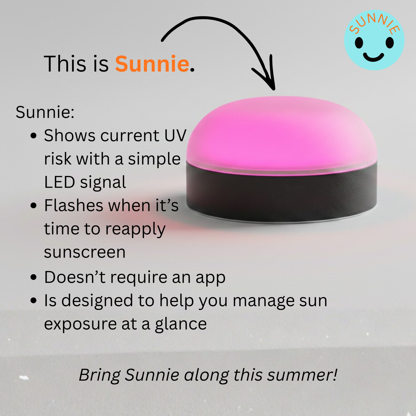 Sunnie - UV Index Monitor & Sunscreen Reminder Light